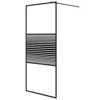 Inloopdouchewand 90x195 cm transparant ESG-glas zwart 2