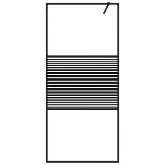 Inloopdouchewand 90x195 cm transparant ESG-glas zwart 3