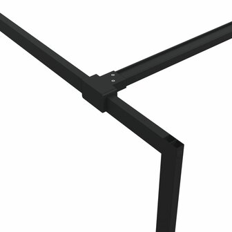 Inloopdouchewand 90x195 cm transparant ESG-glas zwart 6