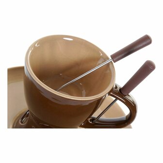 Chocolade Fondue DKD Home Decor Roestvrij staal Porselein 3