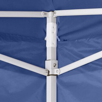 Partytent met 2 zijwanden inklapbaar 2x2 m staal blauw 3
