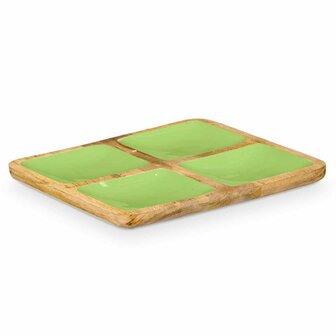 Dienblad met Vakjes GiftDecor MALI-991 G Groen 31 x 3 x 3 cm (6 Stuks) 2