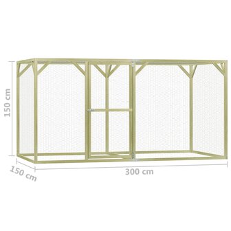 Kippenhok 1,5x3x1,5 m ge&iuml;mpregneerd grenenhout 6