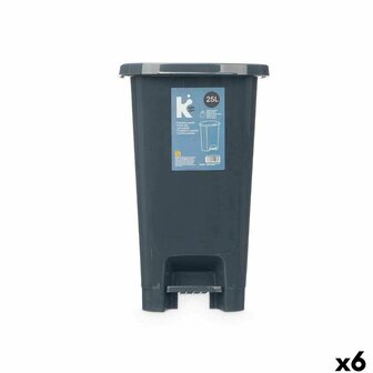 Pedaalemmer ABK-142 Antraciet Plastic 25 L (6 Stuks) 1