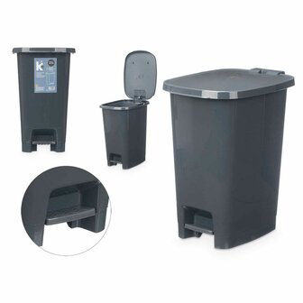 Pedaalemmer ABK-142 Antraciet Plastic 25 L (6 Stuks) 3