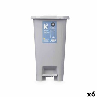Pedaalemmer ABK-142 1 Grijs Plastic 25 L (6 Stuks) 1