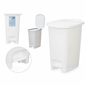Pedaalemmer ABK-142 2 Wit Plastic 25 L (6 Stuks) 3