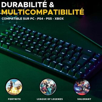 Toetsenbord The G-Lab KEYZ TITAN Wit 5