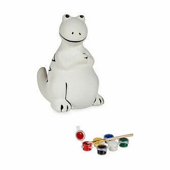 Spaarpot die je kunt verven Dinosaurus 8,5 x 13,2 x 11 cm Keramisch (12 Stuks) 2