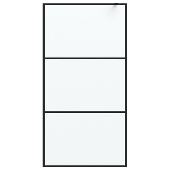 Inloopdouchewand 100x195 cm mat ESG-glas zwart 3