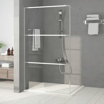 Inloopdouchewand 115x195 cm transparant ESG-glas zilverkleurig 1