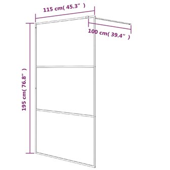 Inloopdouchewand 115x195 cm transparant ESG-glas zilverkleurig 7