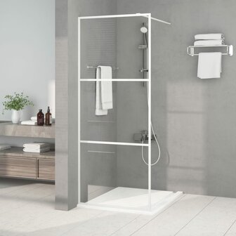 Inloopdouchewand 80x195 cm transparant ESG-glas wit 1