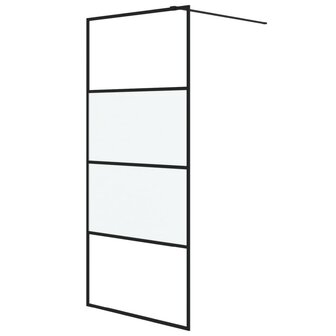 Inloopdouchewand 90x195 cm halfmat ESG-glas zwart 2
