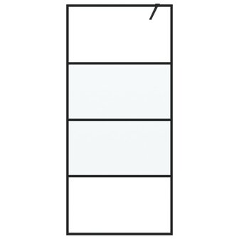 Inloopdouchewand 90x195 cm halfmat ESG-glas zwart 3