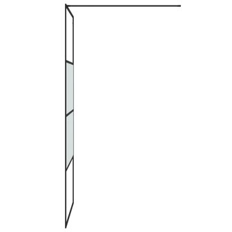 Inloopdouchewand 90x195 cm halfmat ESG-glas zwart 4