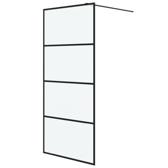 Inloopdouchewand 90x195 cm mat ESG-glas zwart 2