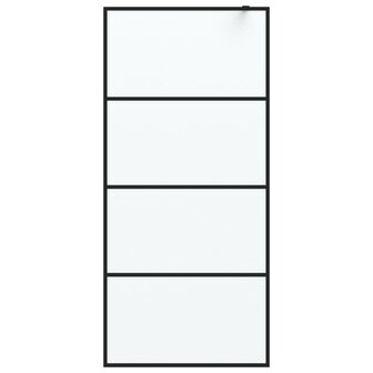 Inloopdouchewand 90x195 cm mat ESG-glas zwart 3