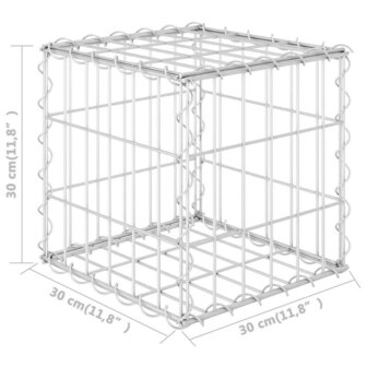Gabion plantenbak verhoogd kubus 30x30x30 cm staaldraad 6