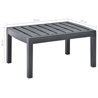 Tuintafel 78x55x38 cm kunststof antracietkleurig 5