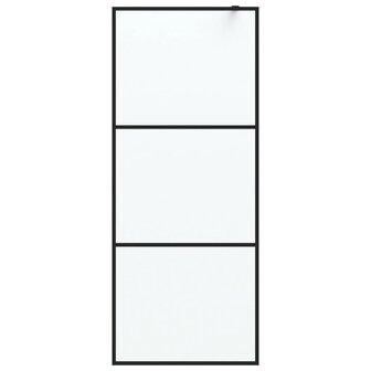 Inloopdouchewand 80x195 cm mat ESG-glas zwart 3
