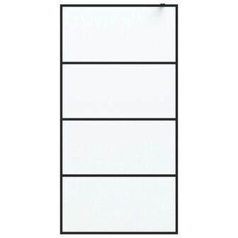 Inloopdouchewand 100x195 cm mat ESG-glas zwart 3