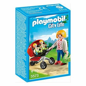 Playset City Life Mama With Twin Cart Playmobil 5573 1