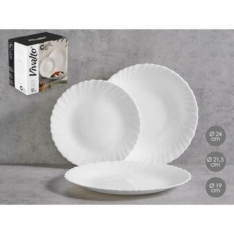 Serviesset Vivalto F-LXP95-75-F-LSP85 Wit Opaal glas (2 Stuks) 3