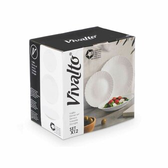 Serviesset Vivalto F-LXP95-75-F-LSP85 Wit Opaal glas (2 Stuks) 4