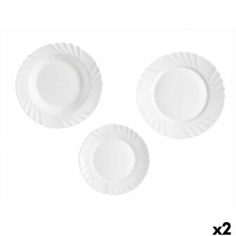 Serviesset Vivalto F-LBP100-80-90 Wit Opaal glas (2 Stuks) 1
