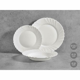 Serviesset Vivalto F-LBP100-80-90 Wit Opaal glas (2 Stuks) 3