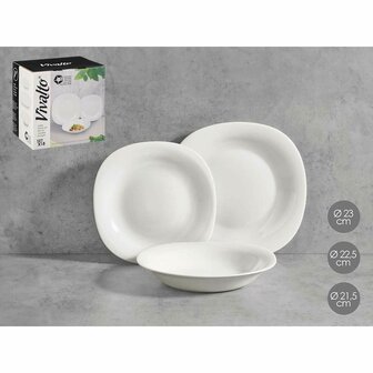 Serviesset Vivalto F-LFP95-85-90 Wit Opaal glas (2 Stuks) 3