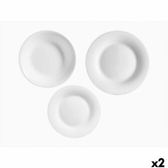 Serviesset Vivalto F-LP100-80-85 Wit Opaal glas (2 Stuks) 1