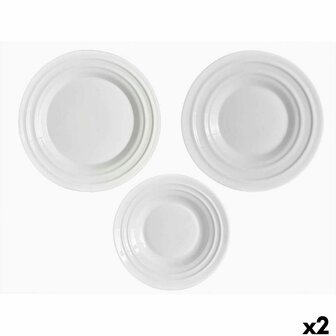 Serviesset Vivalto F-LGCP105-75-85 Wit Opaal glas (2 Stuks) 1