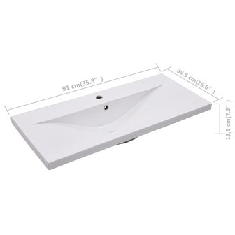 Inbouwwastafel 91x39,5x18,5 cm keramiek wit 7