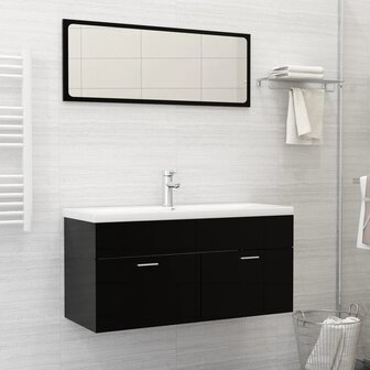 Inbouwwastafel met kraan 101x39x18 cm keramiek wit 1