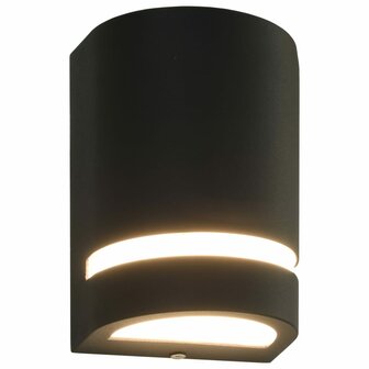Buitenwandlampen 2 st 35 W halfrond zwart 2