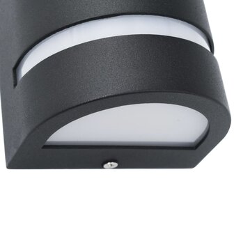 Buitenwandlampen 2 st 35 W halfrond zwart 6