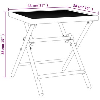 Tuintafel 38x38x38 cm staalgaas antracietkleurig 8
