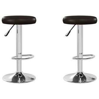 Barstoelen 2 st kunstleer bruin 2