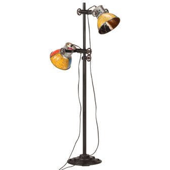 Vloerlamp met 2 lampenkappen E27 meerkleurig 3