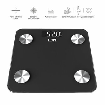 Digitale Personenweegschaal EDM 07613 Body Composition Zwart 180 kg 3