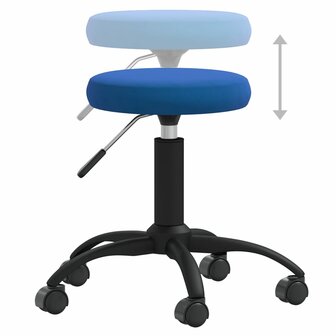 Kantoorstoel draaibaar fluweel blauw 6