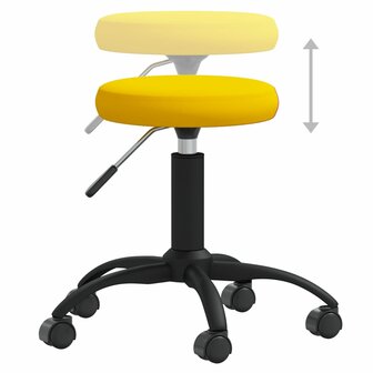 Kantoorstoel draaibaar fluweel mosterdgeel 6