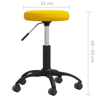 Kantoorstoel draaibaar fluweel mosterdgeel 7