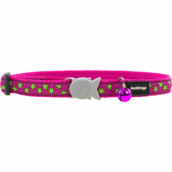 Kattenhalsband Red Dingo Stars Lime on Hot 20-32 cm Roze 4