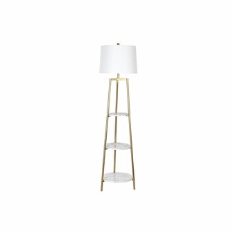 Vloerlamp DKD Home Decor Gouden Metaal Polyester Wit 50 W Hout MDF (41 x 41 x 156 cm) 6