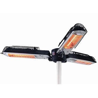 Sunred Parasolverwarming 2000 W halogeen zwart en zilver PH10 1