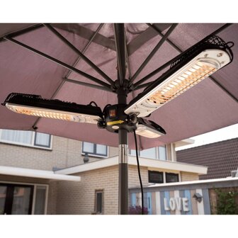 Sunred Parasolverwarming 2000 W halogeen zwart en zilver PH10 8