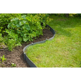 Nature Borderrandset H15 cm x 10 m met pen grijs 1